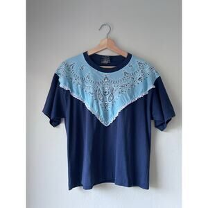 Vintage Cotton Bandanna Western Tee – Size XL